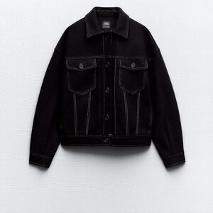 ZARA FELT TEXTURE JACKET WITH TOPSTITCHING